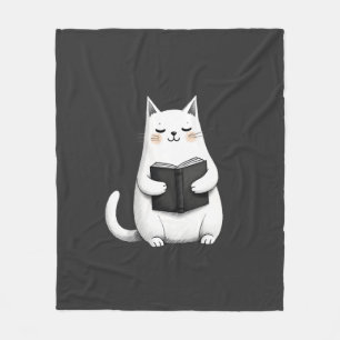 Cobertor De Velo Gato Leitor Gato Engraçado Amante De Livros