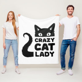 Cobertor De Velo Gato Louco Lady Fleece Blanket