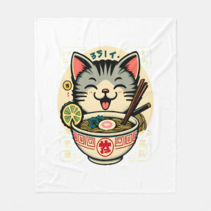 Cobertor De Velo Gato Macarrão Anime Japonês ga Kawaii Gato