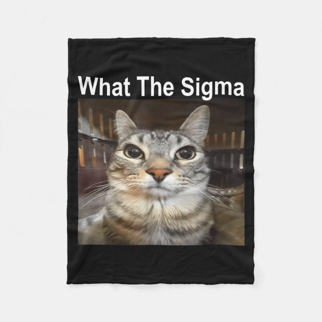 Cobertor De Velo Gato Meme Engraçado Qual é o Sigma Citação de Meme (Frente)