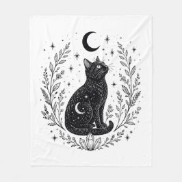 Cobertor De Velo Gato místico bajo la luna