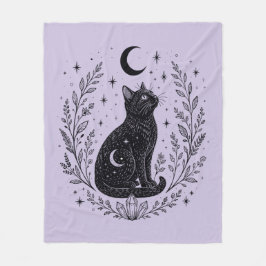 Cobertor De Velo Gato místico bajo la luna
