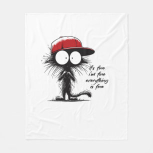 Cobertor De Velo Gato Negro Está bem Estou bem Está tudo bem