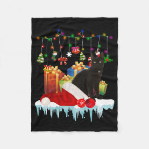 Cobertor De Velo Gato Negro Presente No Meu Natal