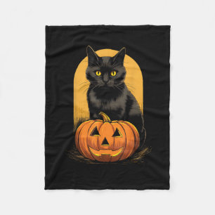 Cobertor De Velo Gato Negro Pumpkin Figurino De Halloween Para Mulh