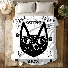Cobertor De Velo Gato Personalizado, Mãe, Bonito e Pão de Gato Louc