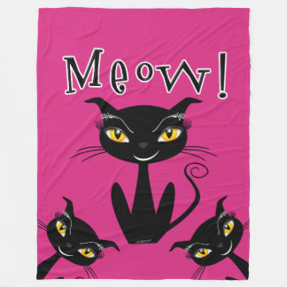 Cobertor De Velo Gato Preto Caprichoso Miau!