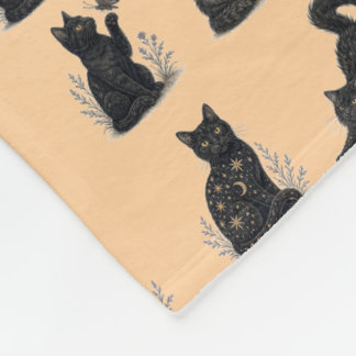Cobertor De Velo Gato Preto Difuso e Assustador