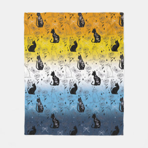 Cobertor De Velo Gato Preto do Orgulho do AroAce Agender - Testemun