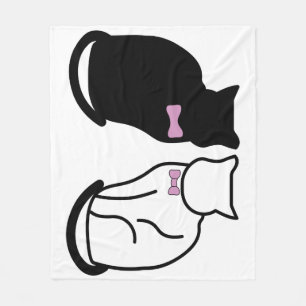 Cobertor De Velo Gato Preto e Branco