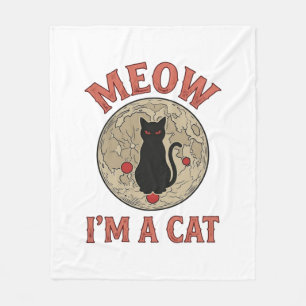 Cobertor De Velo Gato Preto Engraçado Lua Design Vintage Halloween_