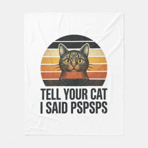 Cobertor De Velo Gato Preto Engraçado Pspsps Design Vintage Pôr do