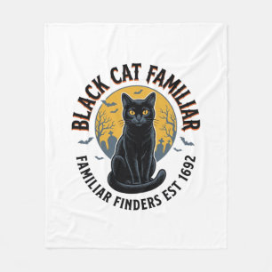 Cobertor De Velo Gato Preto Familiar Design de Resgate de Halloween