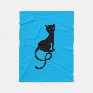 Cobertor De Velo Gato preto mau gracioso azul