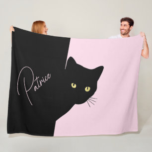 Cobertor De Velo Gato Preto Sabi Pink