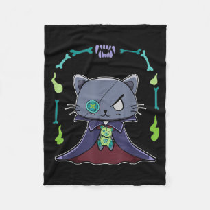 Cobertor De Velo Gato Preto Vampiro Drácula E Urso De Pelúcia Para