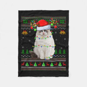 Cobertor De Velo Gato Ragdoll Suéteres Feios de Natal Festa do Papa