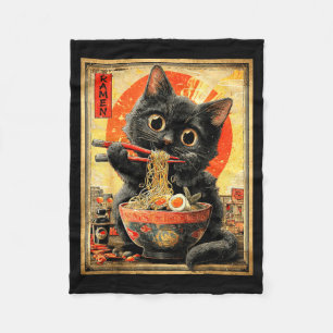 Cobertor De Velo Gato Ramen Engraçado Amantes de Macarrão Anime Ota