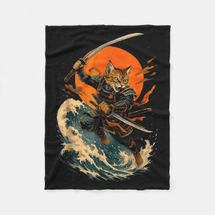 Cobertor De Velo Gato Samurai Japonês Vintage Ukiyo-e Gato Anime Gi