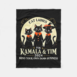 Cobertor De Velo Gato Senhoras Para Kamala E Tim 2024 Vintage Usa E