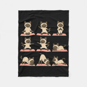 Cobertor De Velo Gato Siames Fazer Yoga Vegano Kawaii Zen