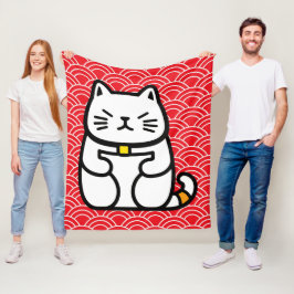 Cobertor De Velo Gato Sortudo Japonês ou Maneki-Neko