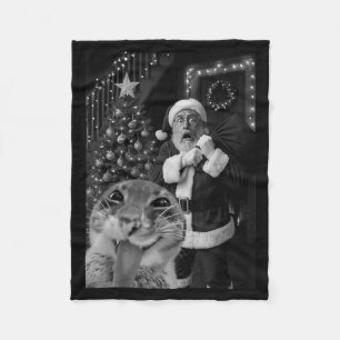 Cobertor De Velo Gato Tirando Uma Selfie Santa Natal Xmas Pijamas H