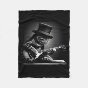 Cobertor De Velo Gato Tocando Violão - Música de Rock Engraçada Gat