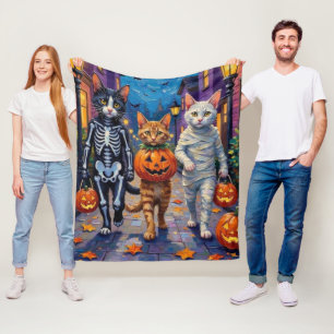 Cobertor De Velo Gatos Angora Turcos em Fantasias de Halloween