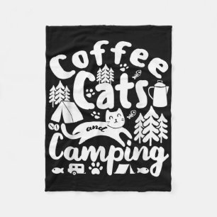 Cobertor De Velo Gatos Café E Café Camping Felines De Cafeína E Aca