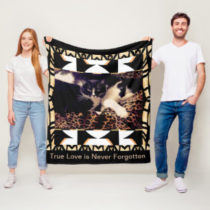 Cobertor De Velo GATOS e AMOR no preto/Brown/branco