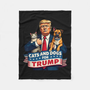 Cobertor De Velo Gatos E Cães Para Trump 2024 Kittens E Cães Para