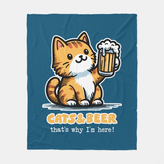 Cobertor De Velo Gatos e cerveja 2 (Frente)