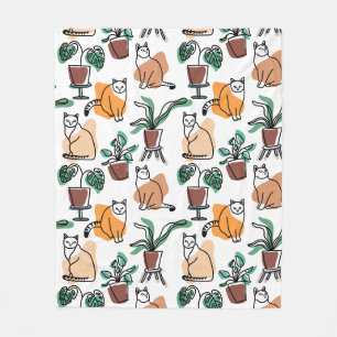 Cobertor De Velo Gatos e flores para desenho de linhagens
