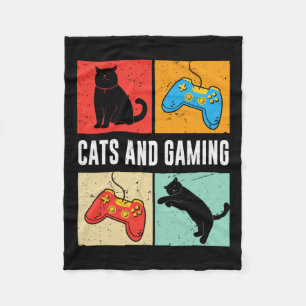 Cobertor De Velo Gatos E Jogos Para O Jogo De Vídeo Gamer Do Gato D