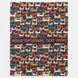 Cobertor De Velo Gatos Engraçados Padrões de texto personalizados