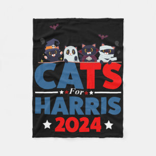 Cobertor De Velo Gatos Para Harris 2024 - Kamala Harris Halloween M