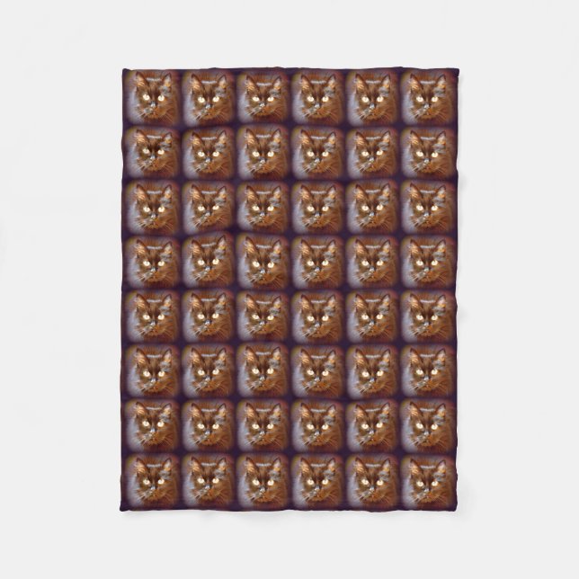 Cobertor De Velo gatos pretos (Frente)