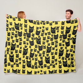 Cobertor De Velo Gatos Pretos Spooky