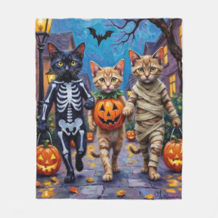 Cobertor De Velo Gatos Siameses em Fantasias de Halloween Fazendo D