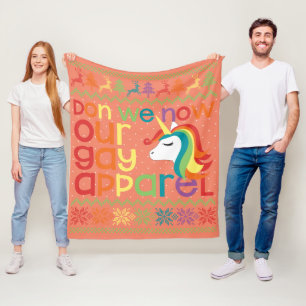 Cobertor De Velo Gay Natal Rainbow Unicorn Don We Now Our Gay
