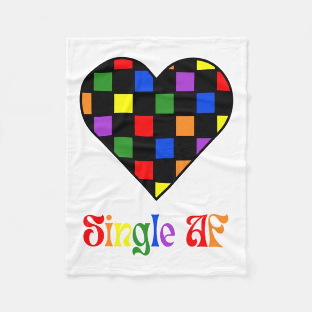 Cobertor De Velo Gay Pride Rainbow Single Af Valentines Day Sarcas  (Frente)