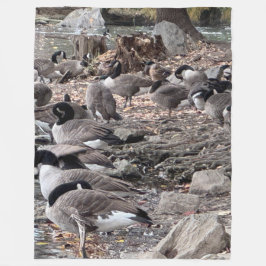 Cobertor De Velo Geese in the Park Fleece Blanket
