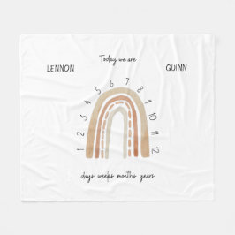 Cobertor De Velo Gêmeos Sexo Neutro de Aquarela Arco-Íris Marco