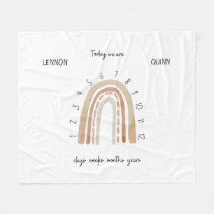 Cobertor De Velo Gêmeos Sexo Neutro de Aquarela Arco-Íris Marco