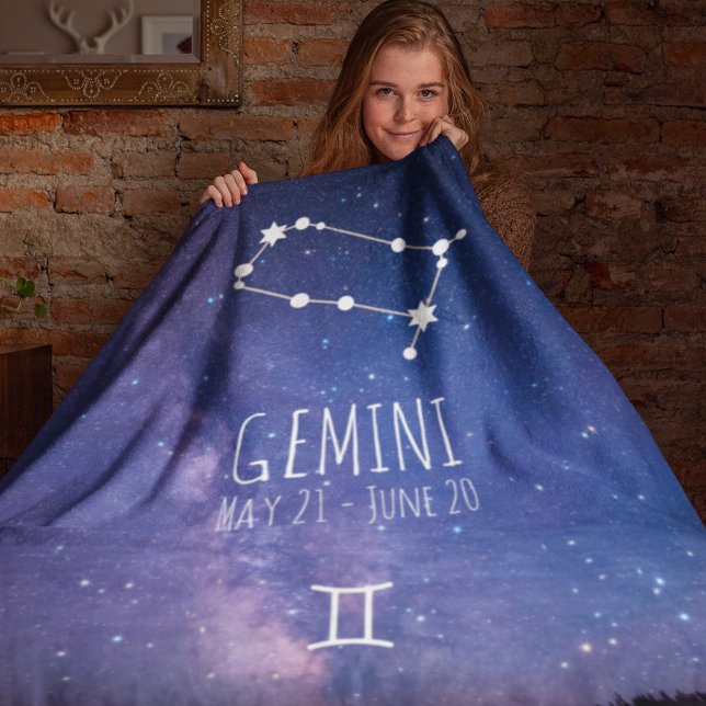 Cobertor De Velo Gemini | Constelação Zodiac Personalizada (Criador carregado)