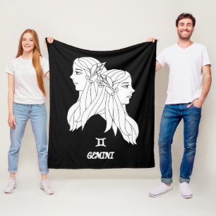 Cobertor De Velo Gemini Silhouette Fleece Blanket