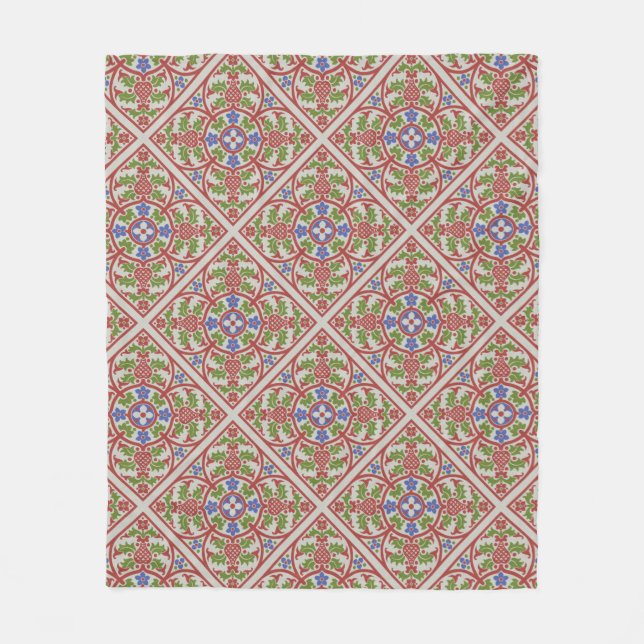 Cobertor De Velo "Geneveive"Medallion Revival Gótico Fleece Blanket (Frente)