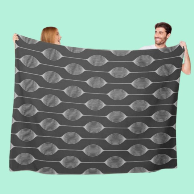 Cobertor De Velo Geometria Monocromática – Padrão Abstrato (Criador carregado)