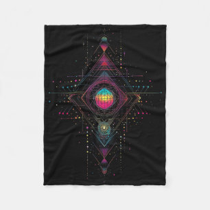 Cobertor De Velo Geometria Sagrada Cubo de Metatron Espiritual Yoga